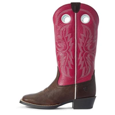 Ariat Whippersnapper Kahverengi / Pembe Western Csizma Çocuk (26883-647)